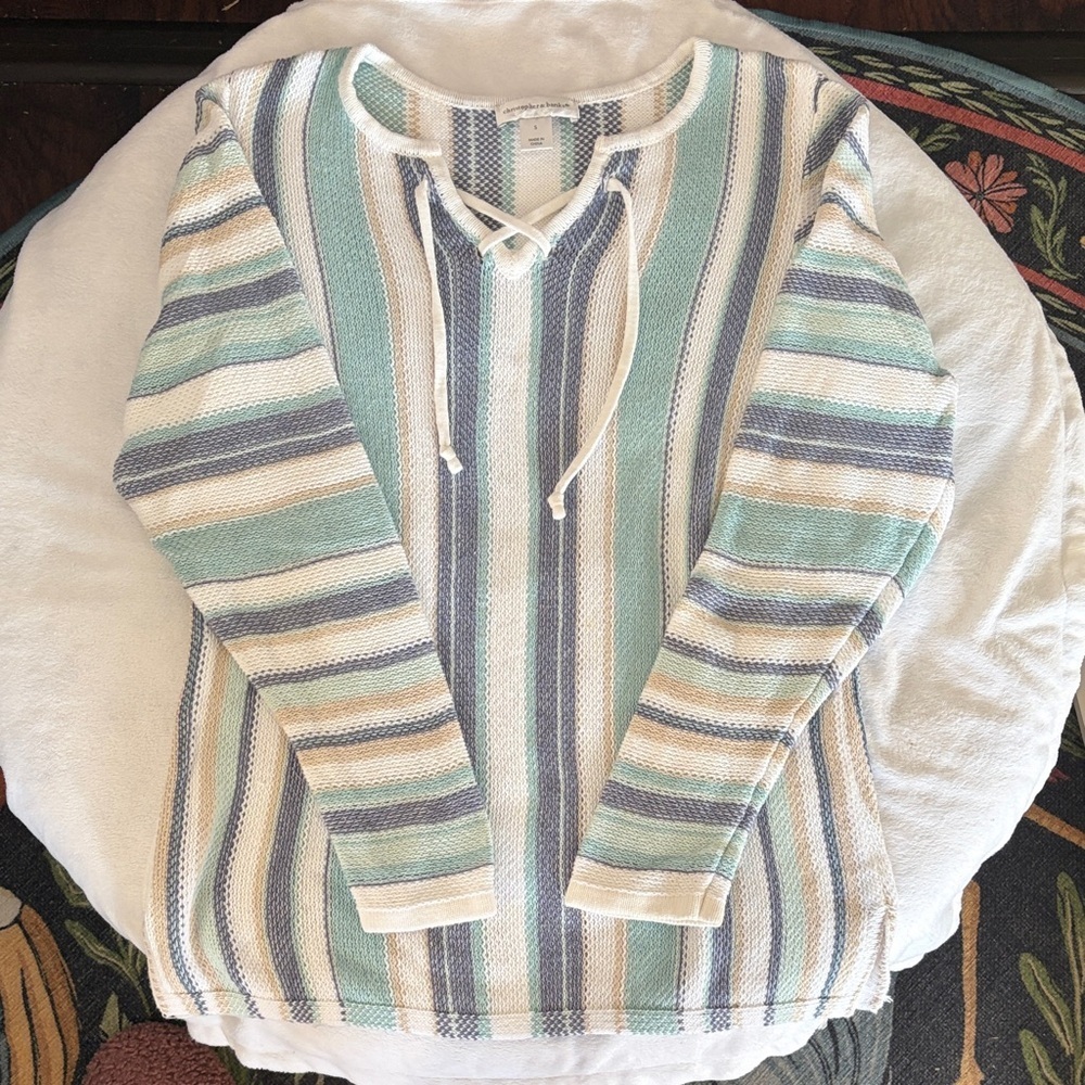 Christopher & Banks Blue and Green Knit Top